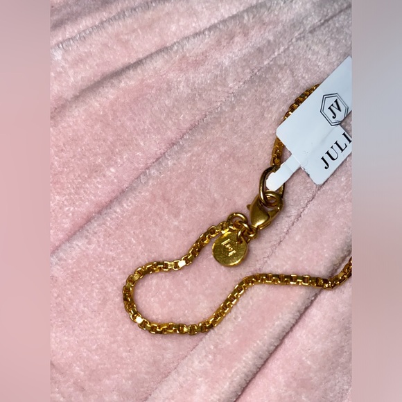 New W/ Tags Designer Julie Vos Monogrammed Initial B 23 K Gold Pendant Necklace - Picture 4 of 7